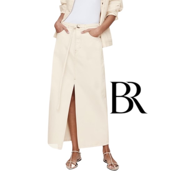 Banana Republic White DENIM MAXI SKIRT - Picture 1 of 11